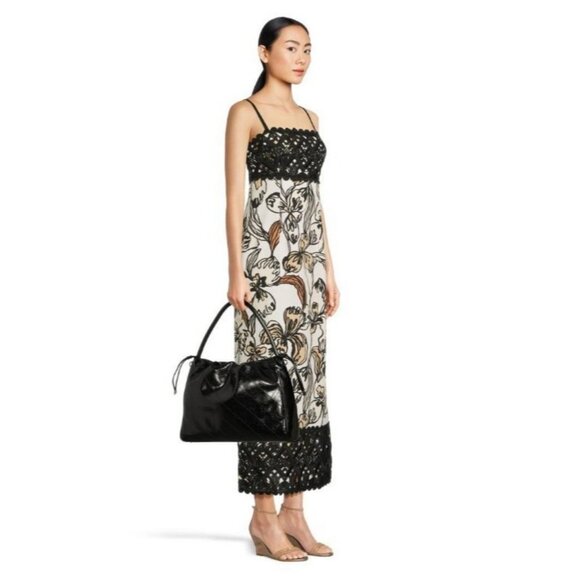 GUESS Amy shiny faux-leather drawstring women's tote bag - Black - Picture 5 of 10